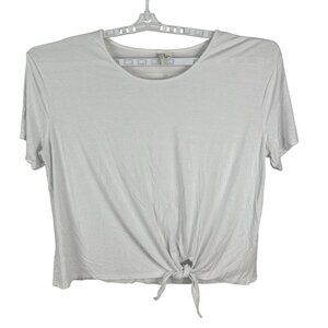 Cato Womens White Tie-Front T-Shirt Size XL